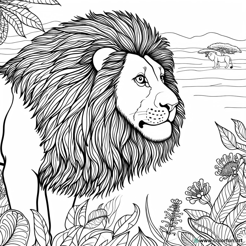 adult Simba coloring page