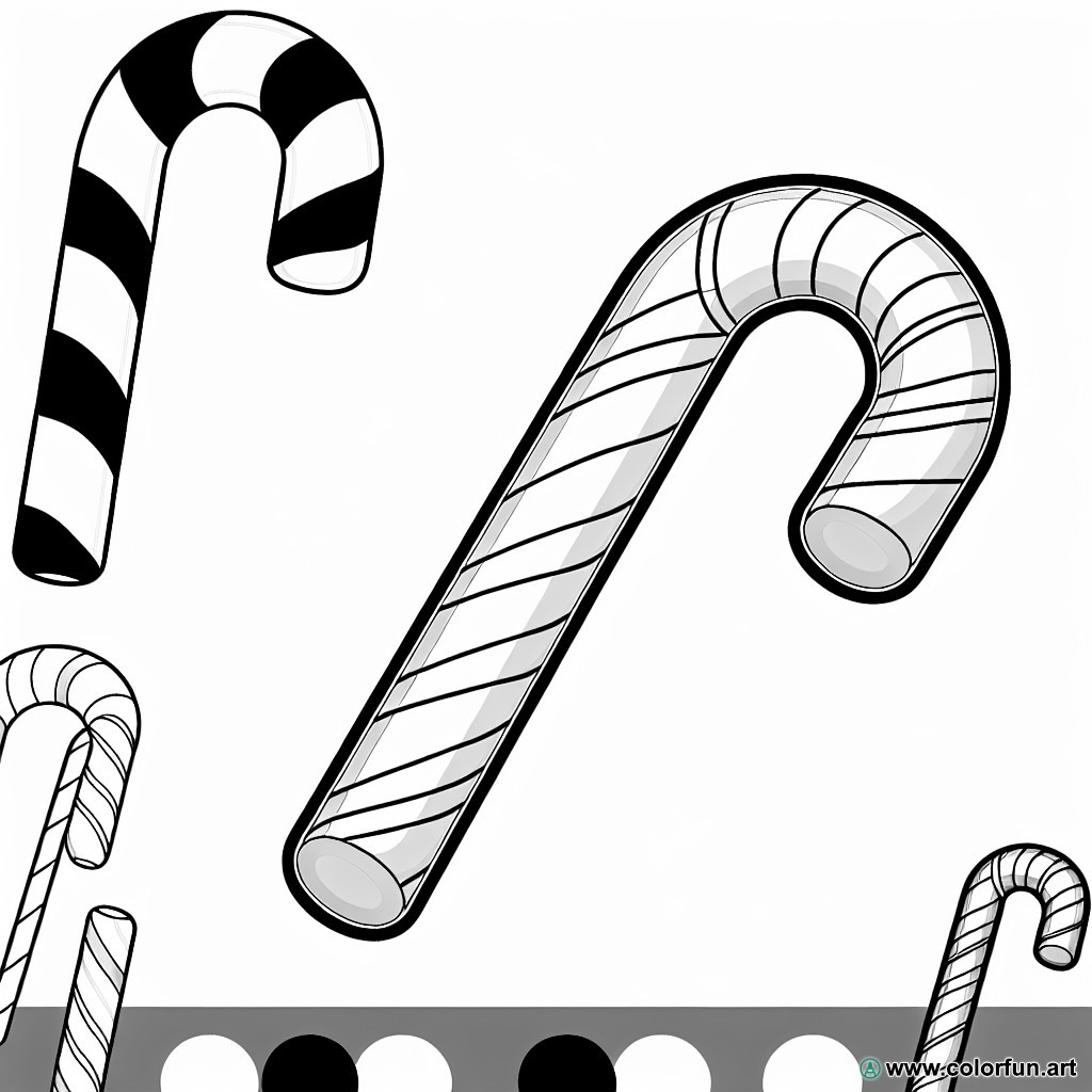 coloring page candy cane christmas