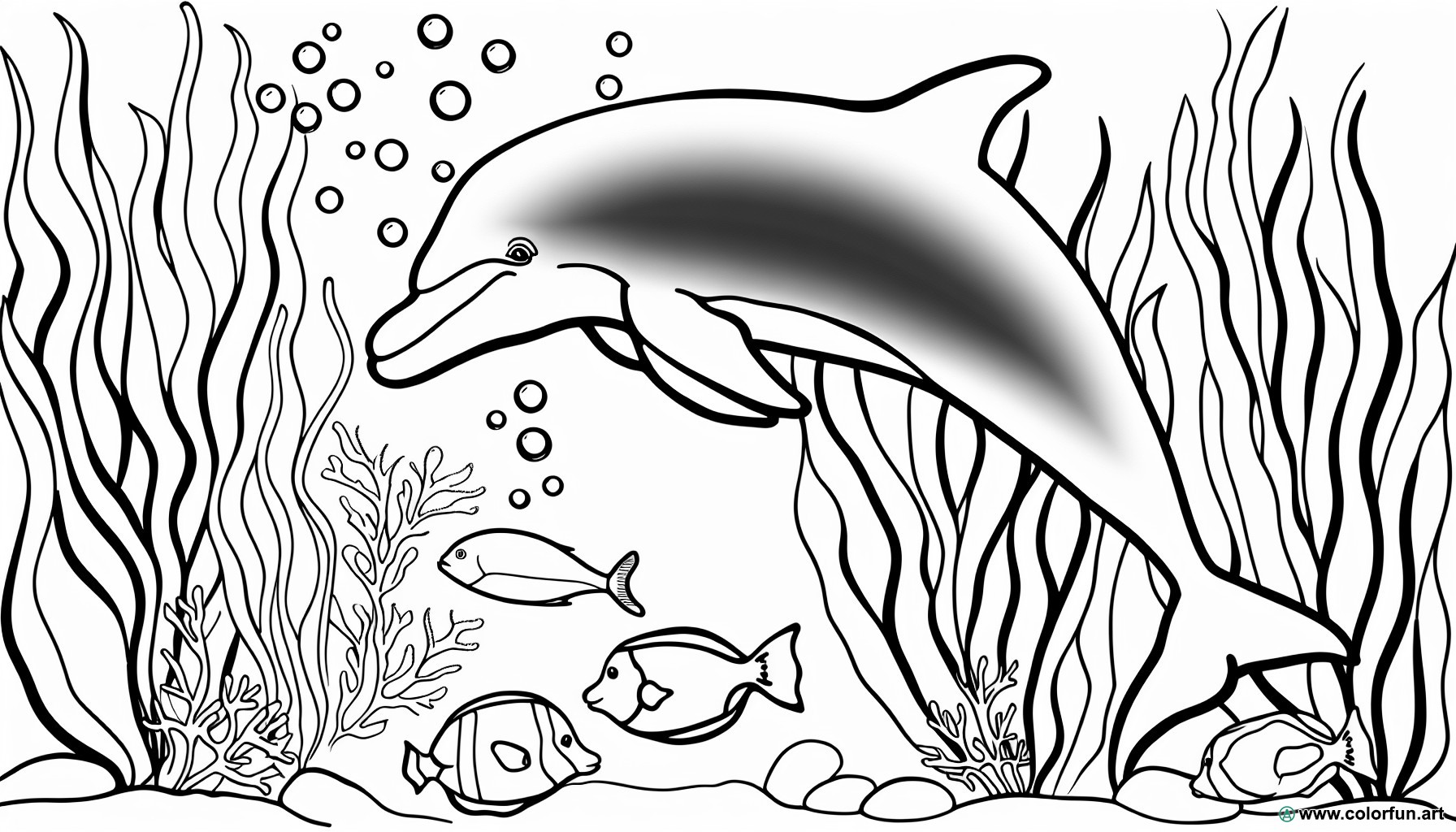 coloring page underwater life