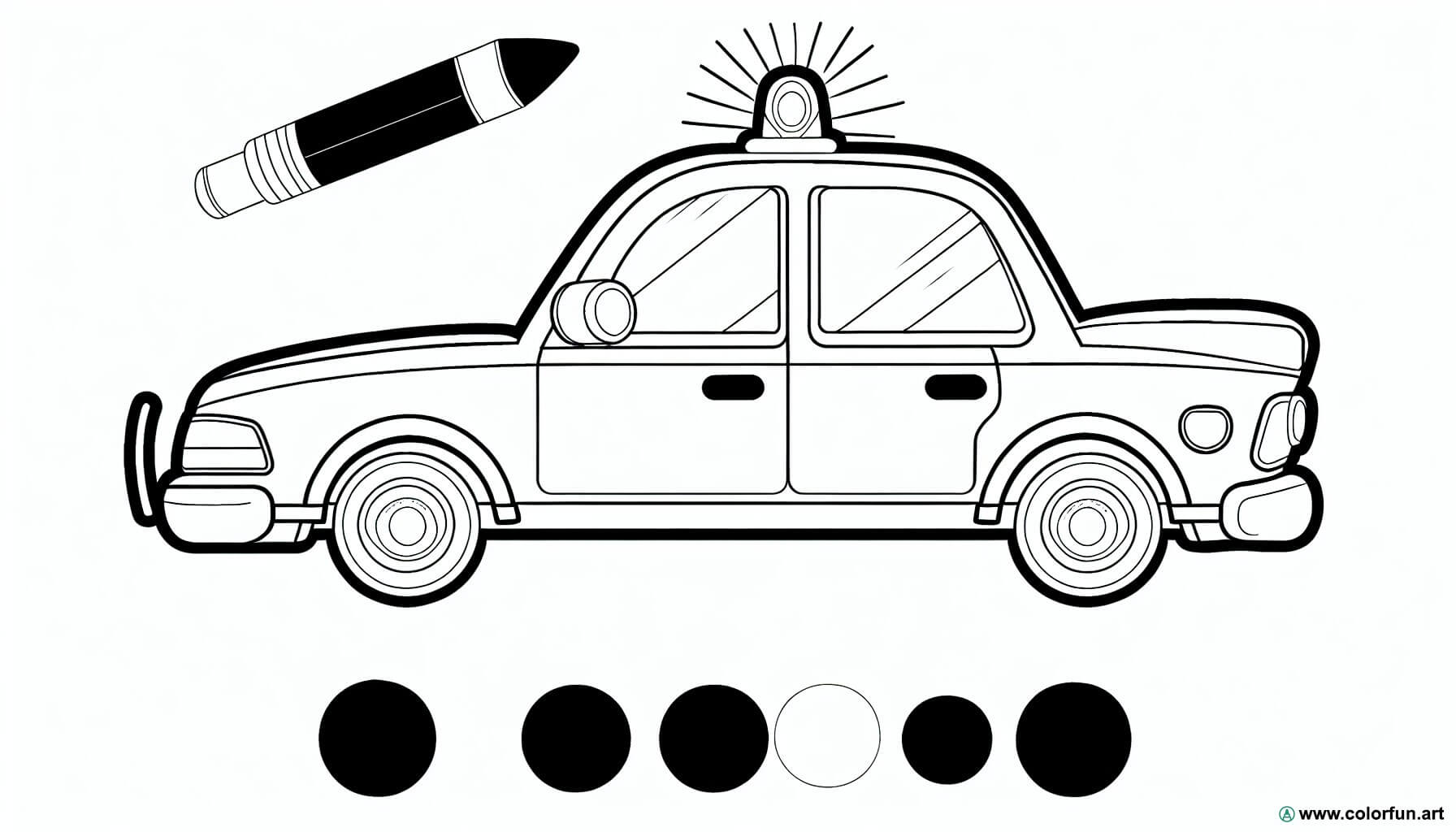 coloring page fast police car