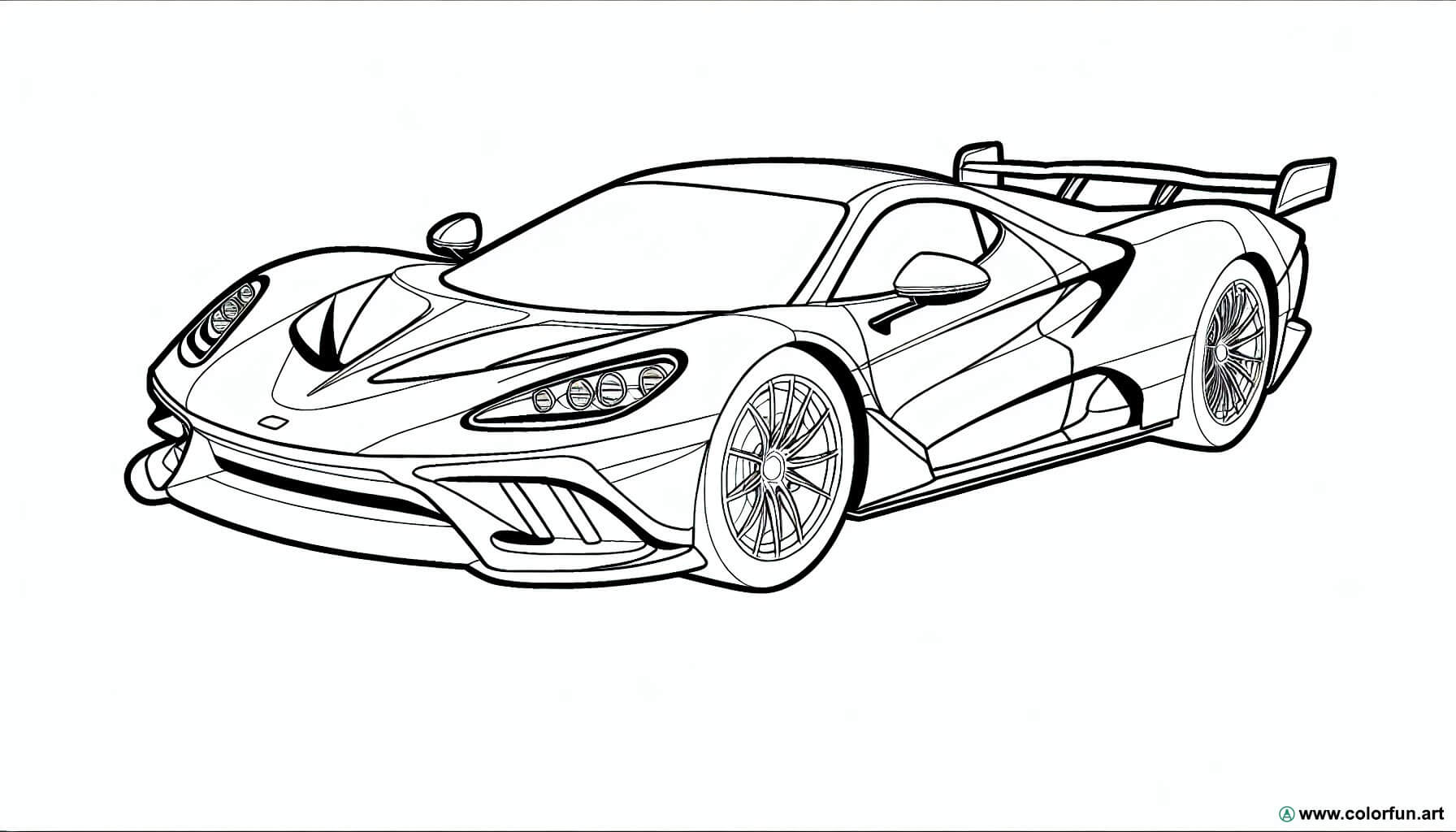 coloring page sports car for adults