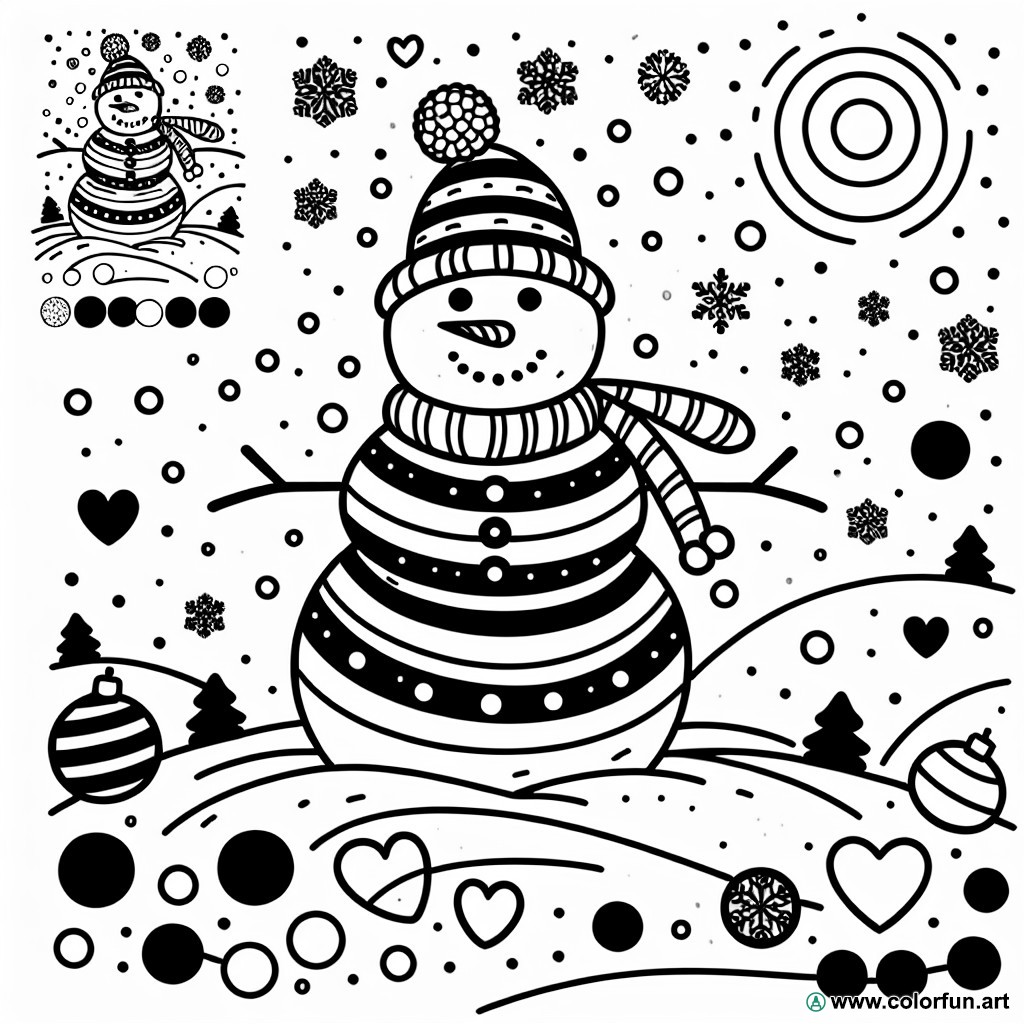 Snowman sticker coloring page