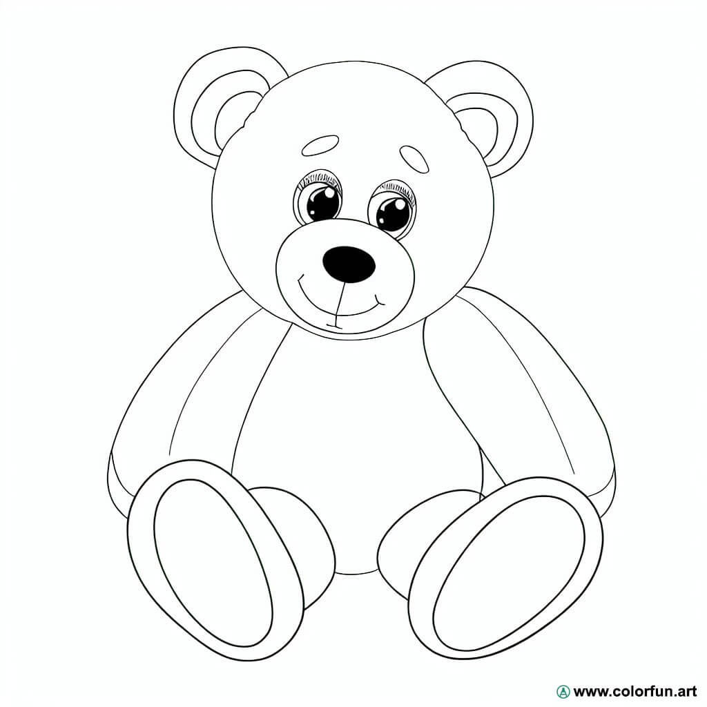 coloring page teddy bear plush