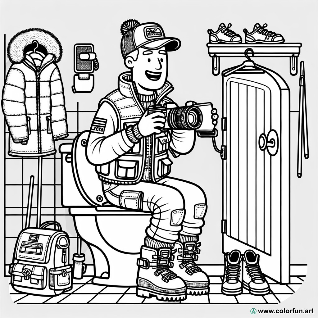 coloring page cameraman skibidi toilet