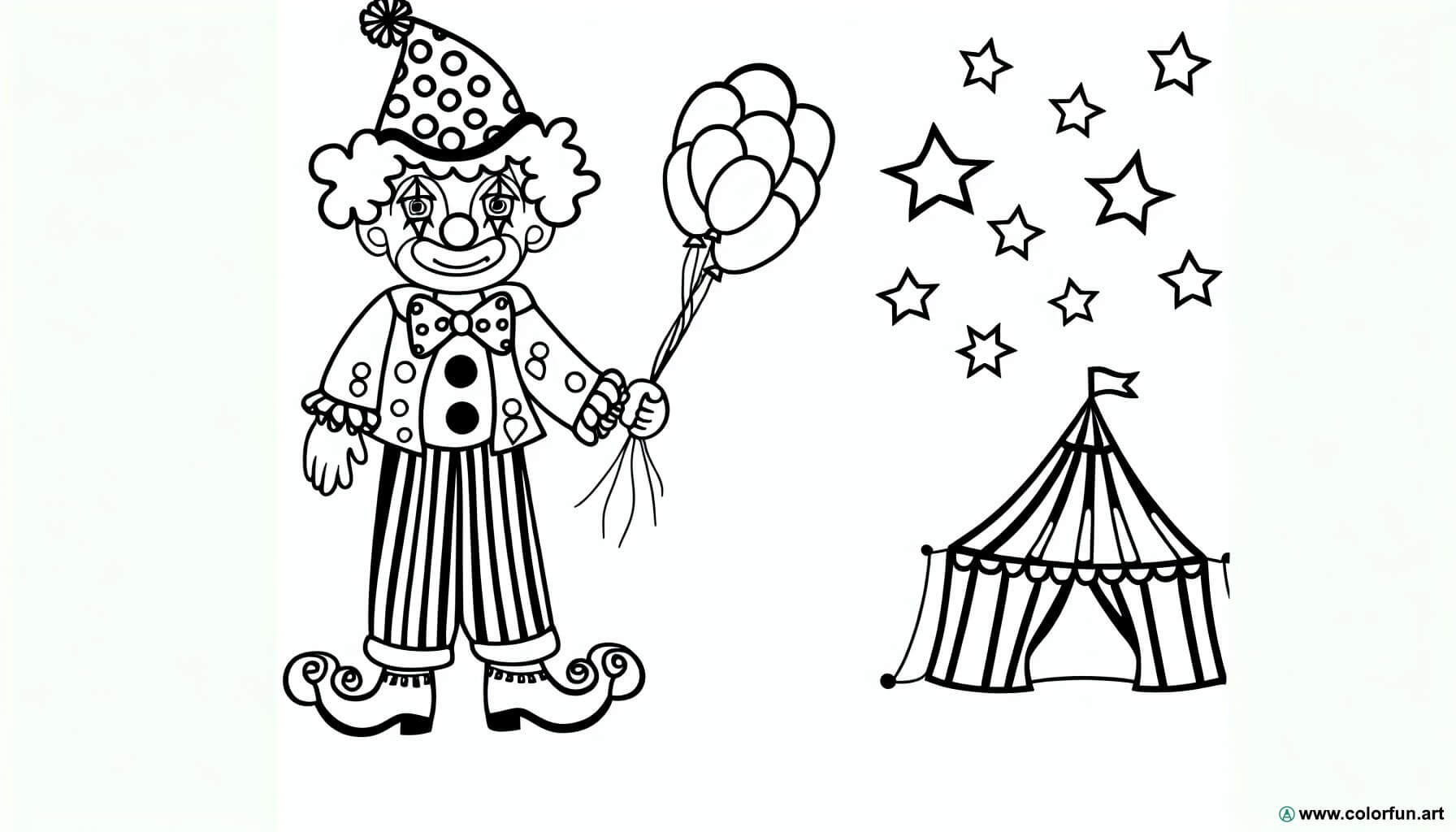 coloring page circus clown
