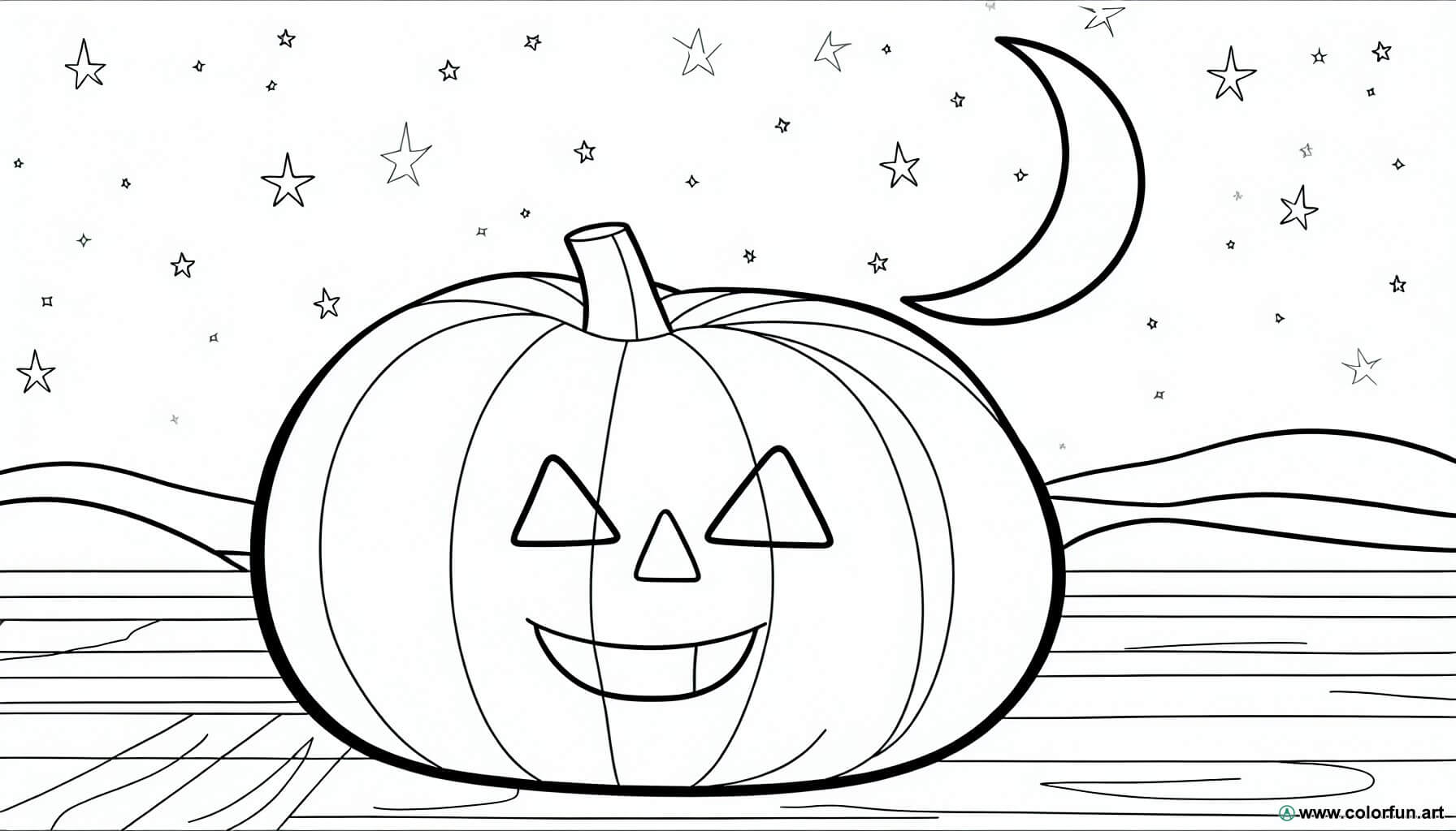 coloring page pumpkin halloween
