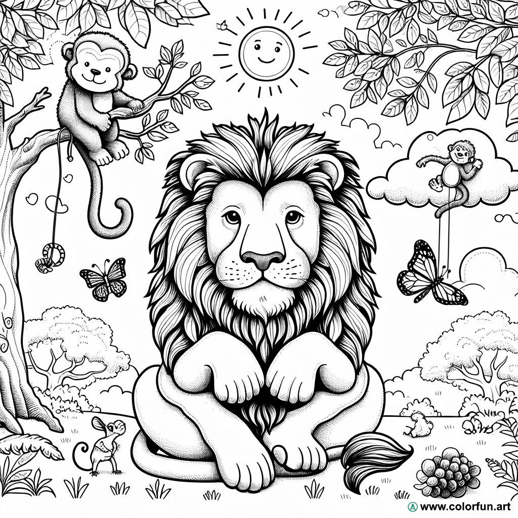 easy animal coloring page