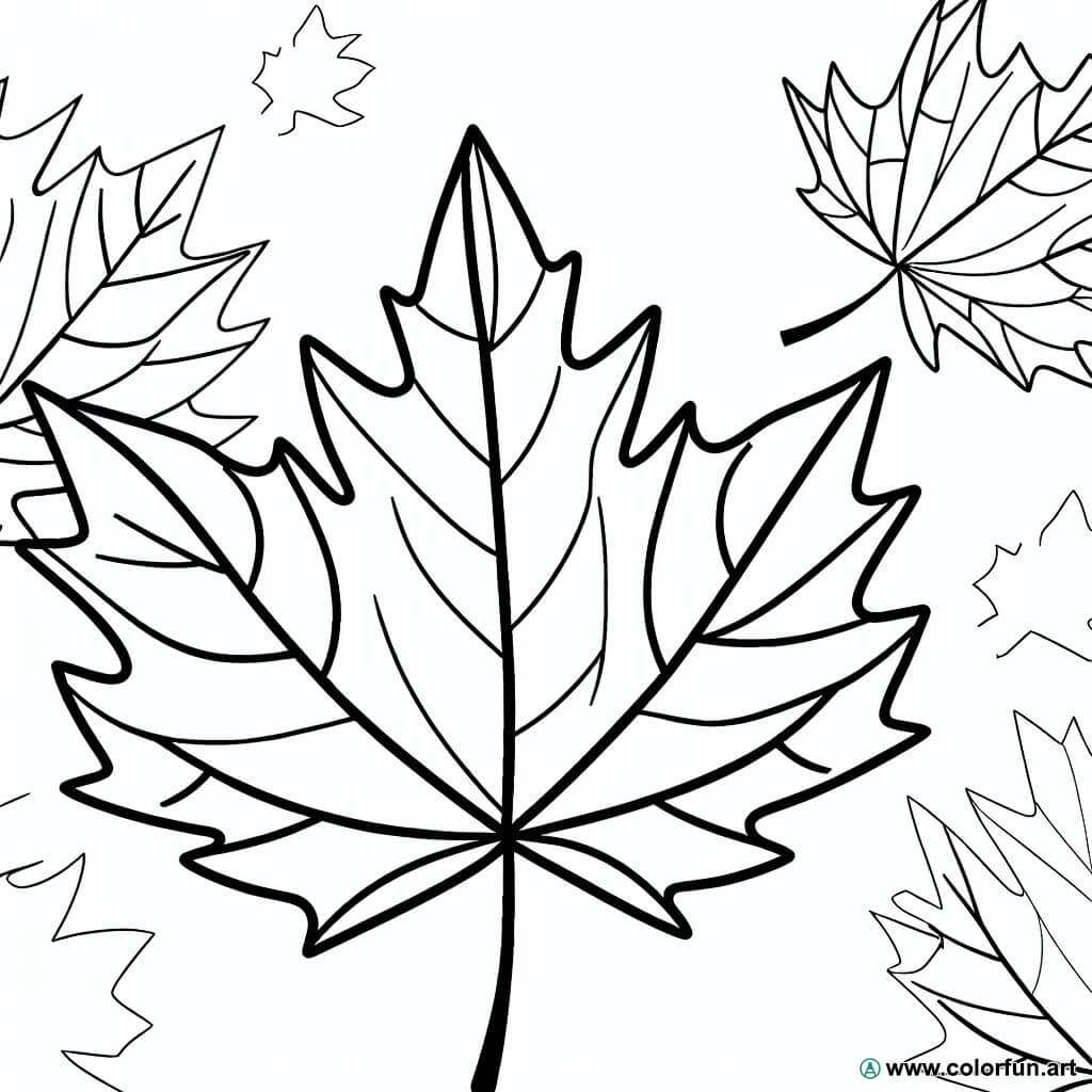 coloring page autumn leaf cp