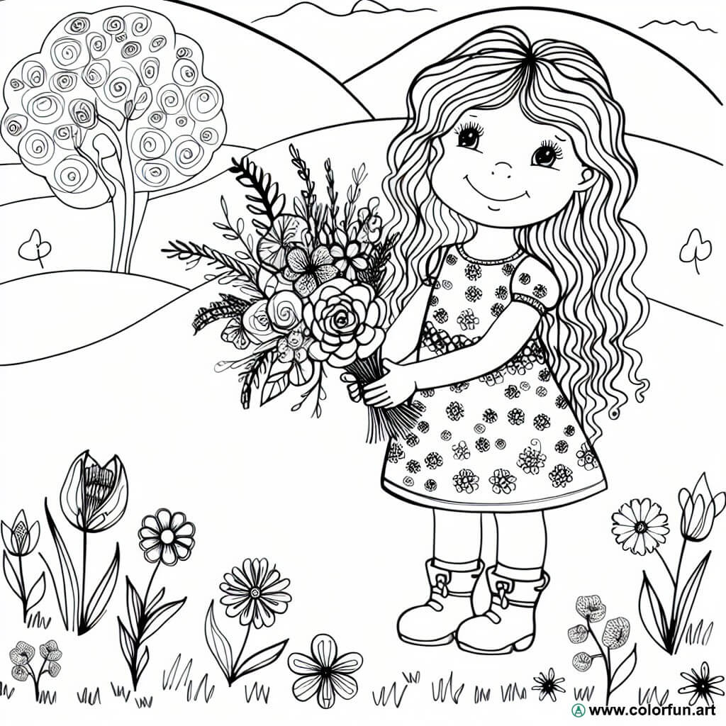 coloring page nature grandmother's day