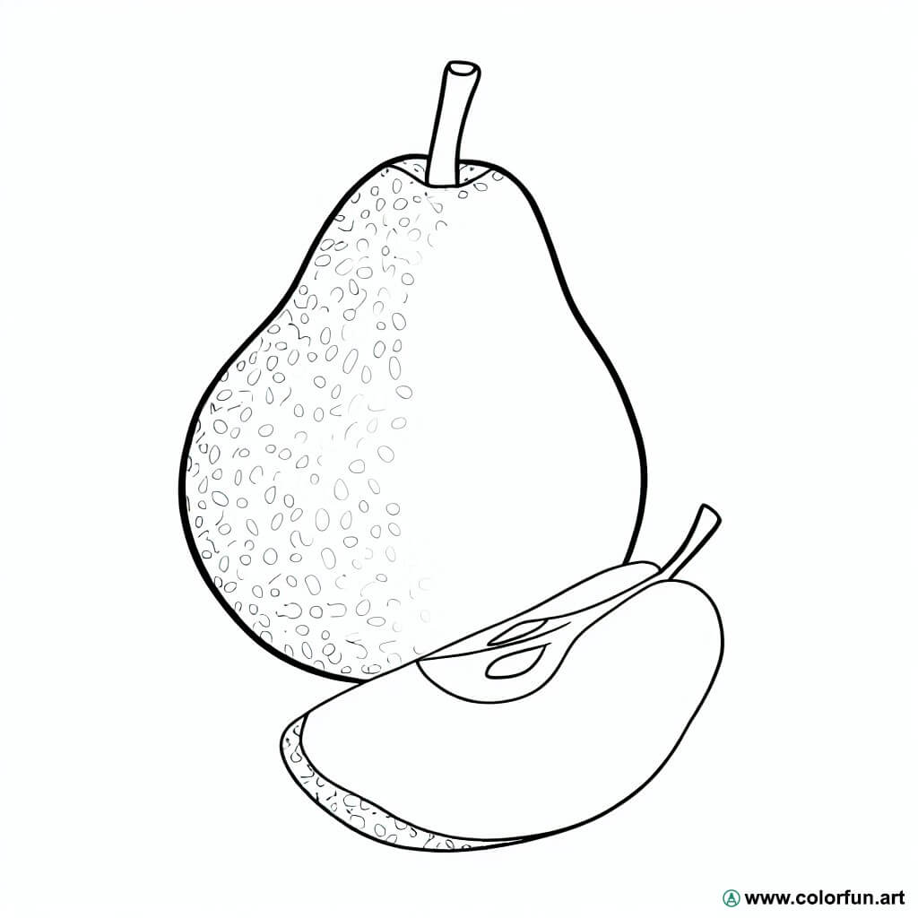 coloring page ripe pear