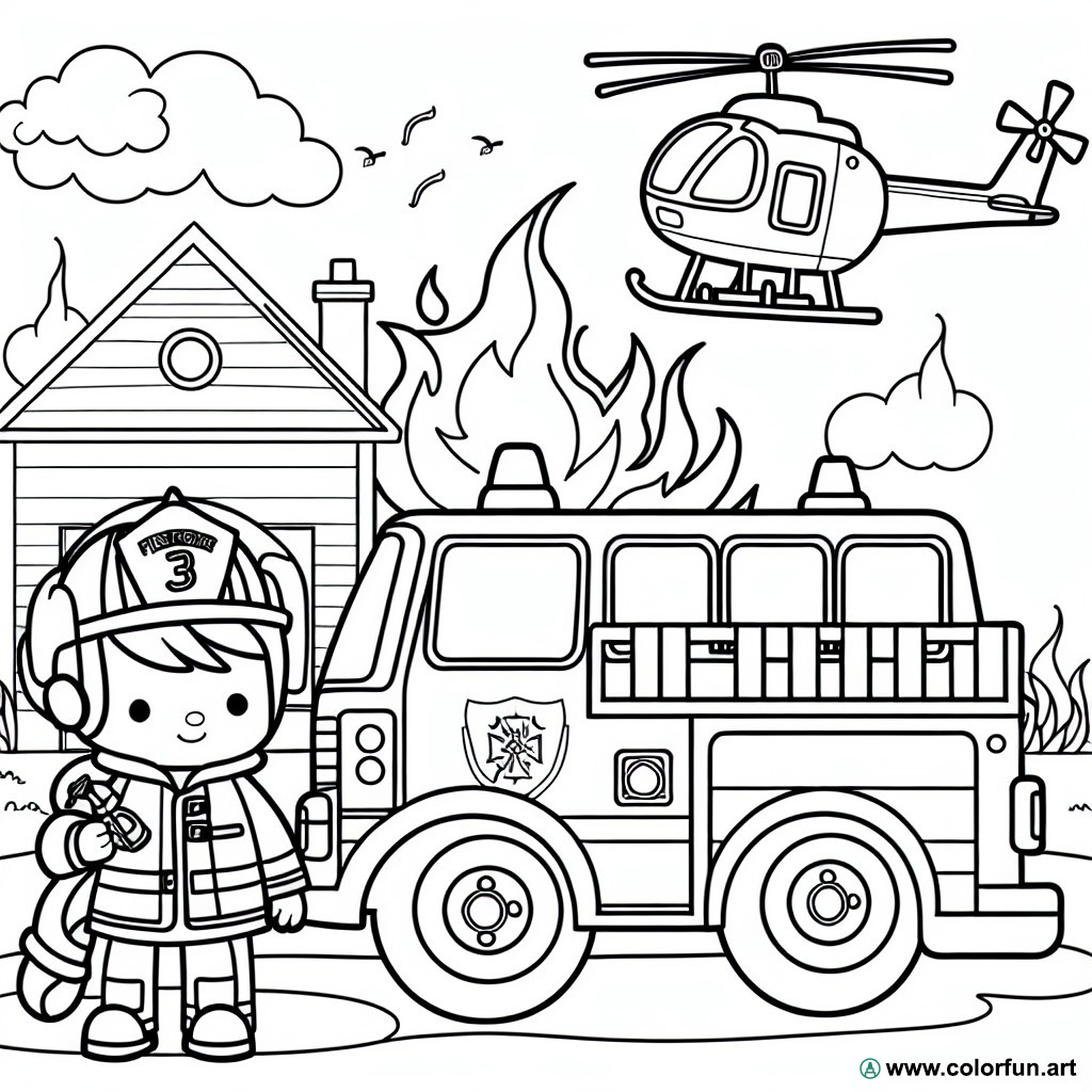 firefighter sam coloring page
