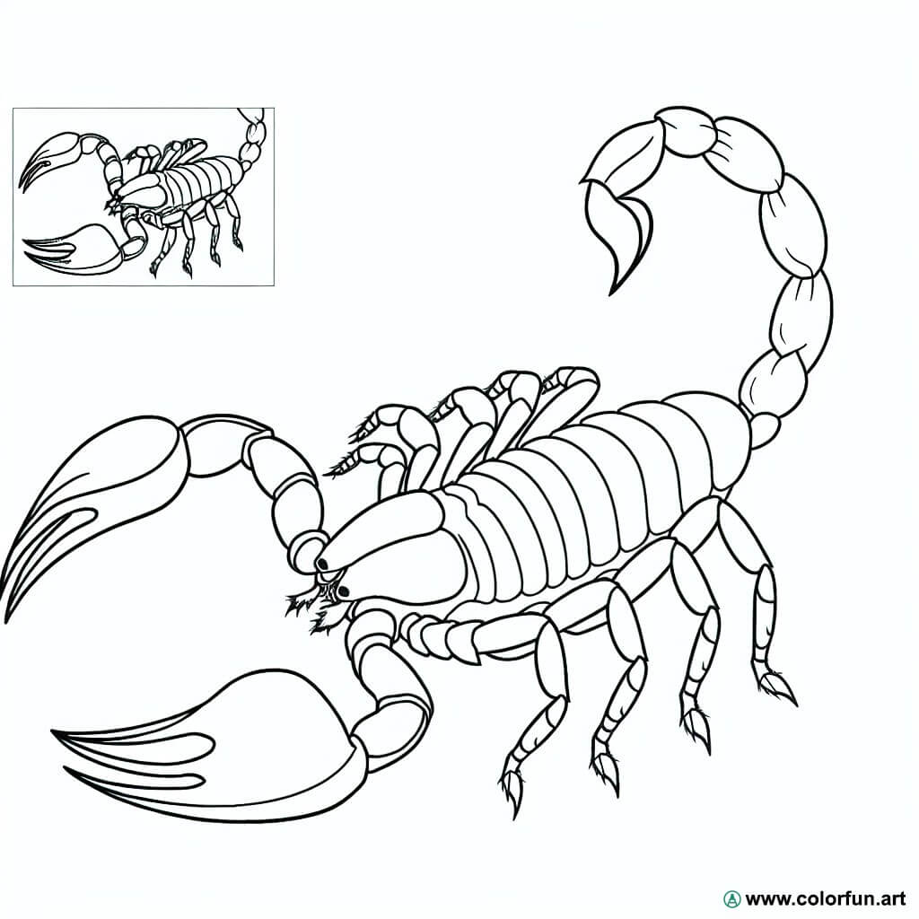 coloring page fierce scorpion