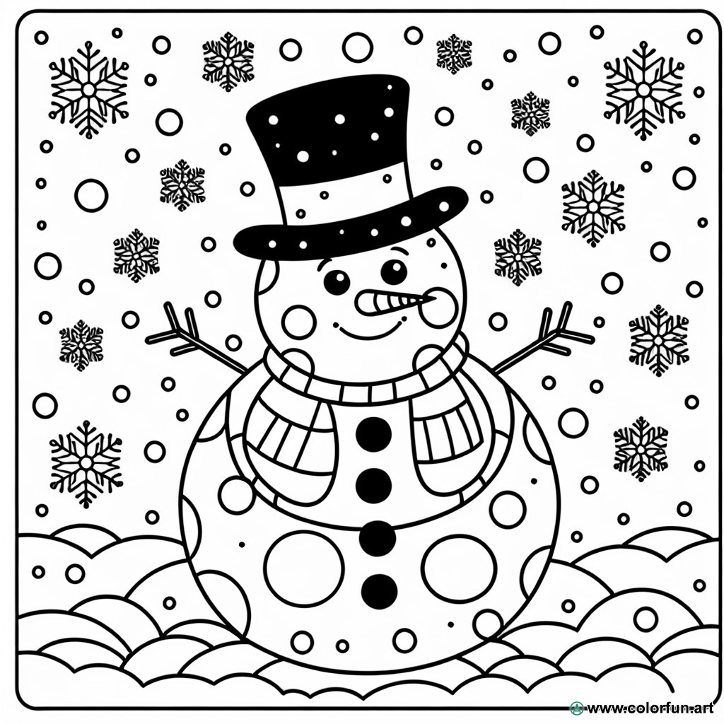 snowman easy coloring page