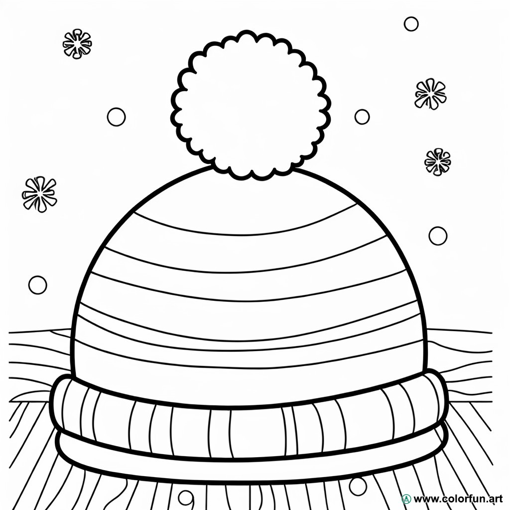 coloring page winter hat