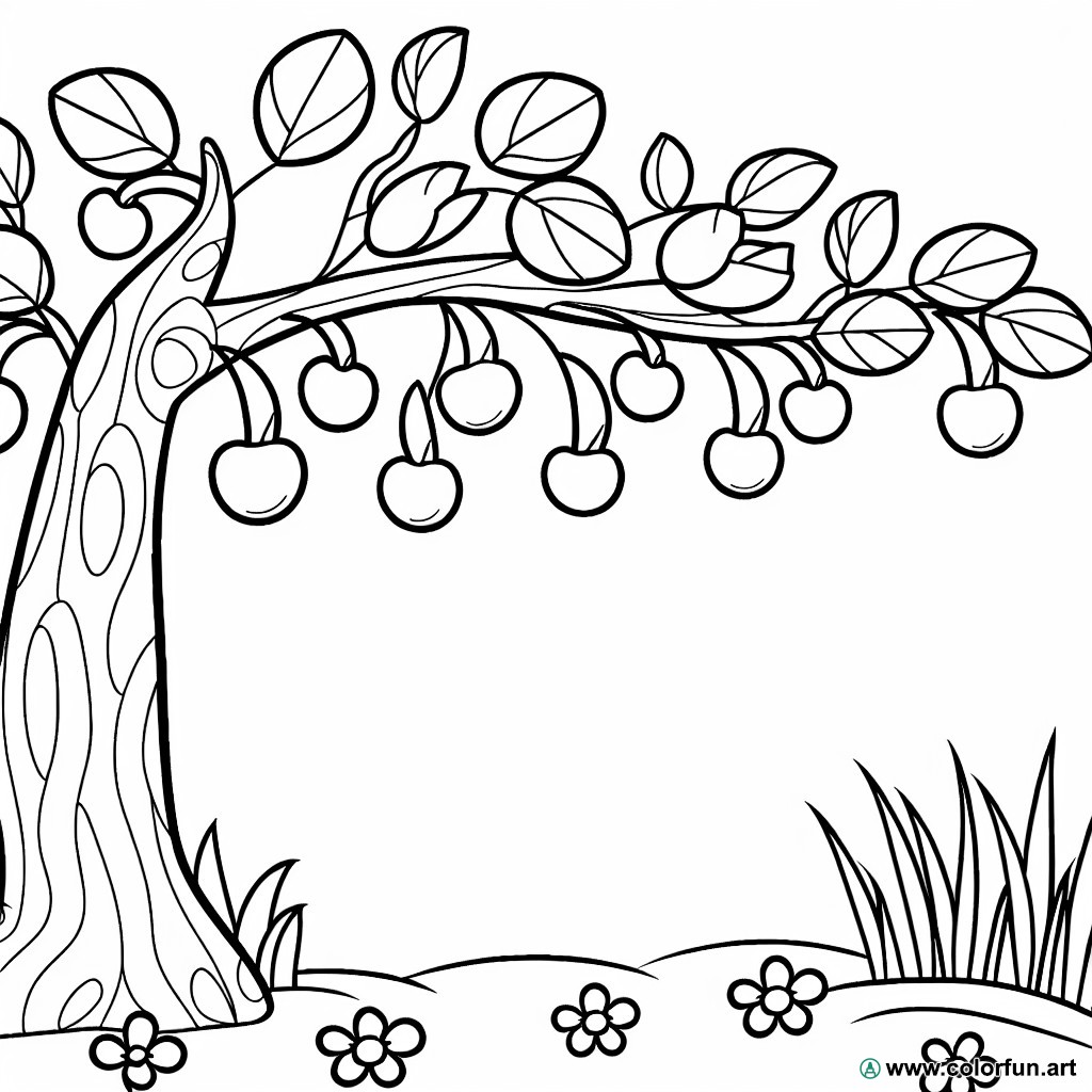 cherry tree coloring page