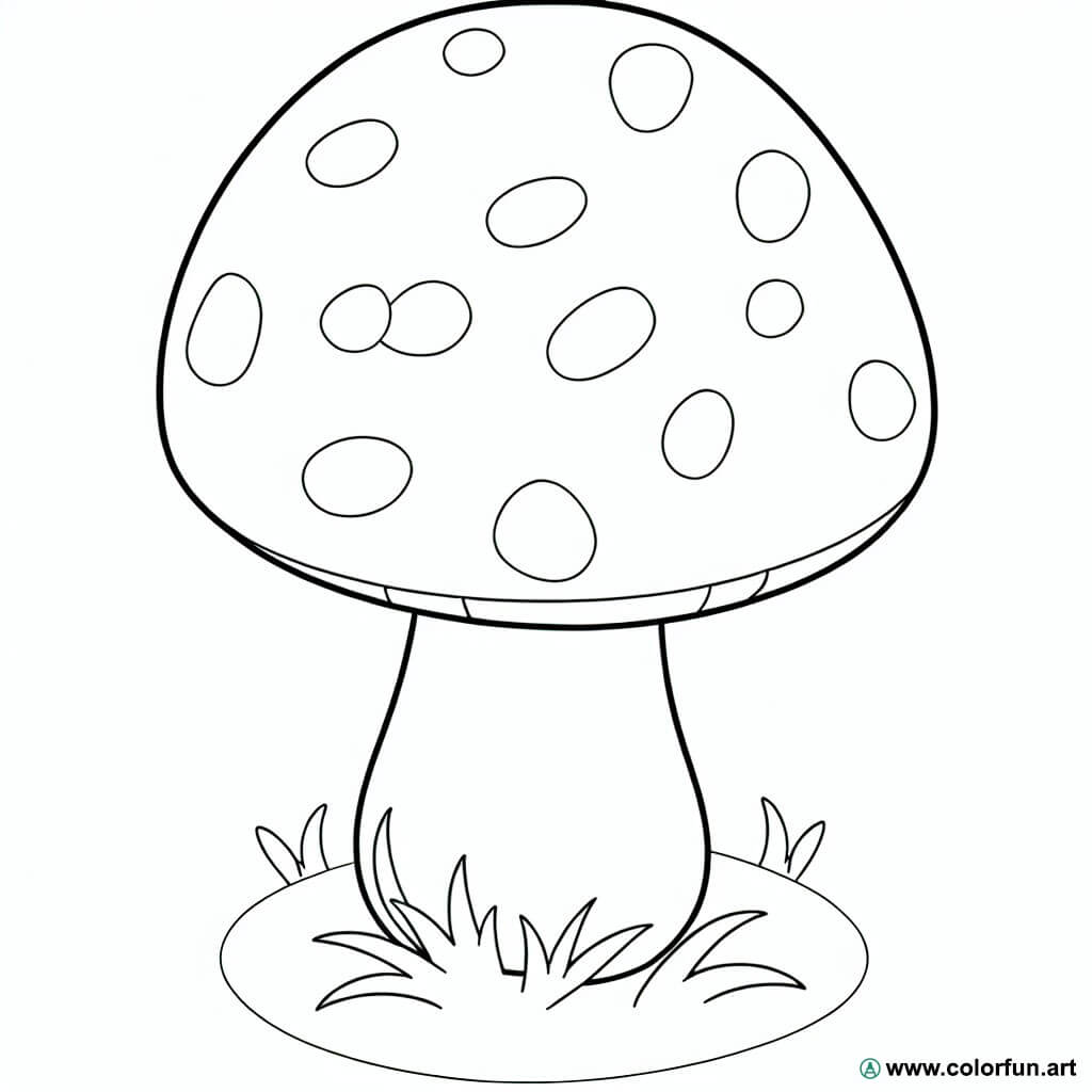 coloring page cute mushroom