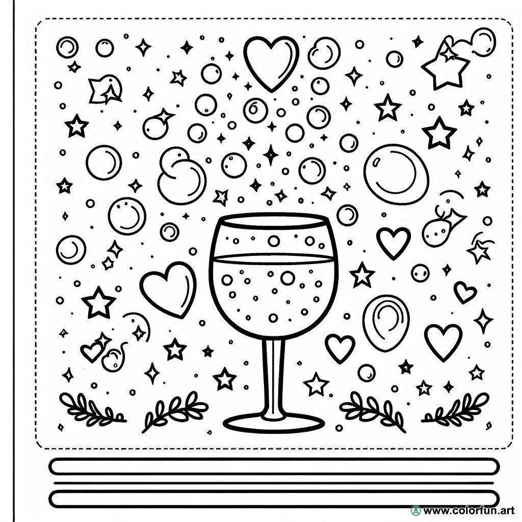 coloring page wine glass
