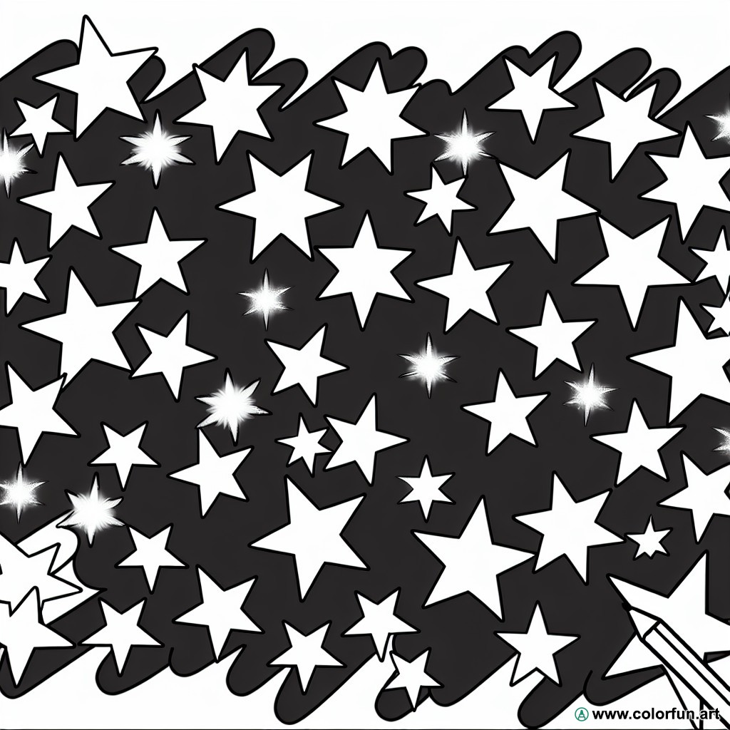 coloring page sparkling stars