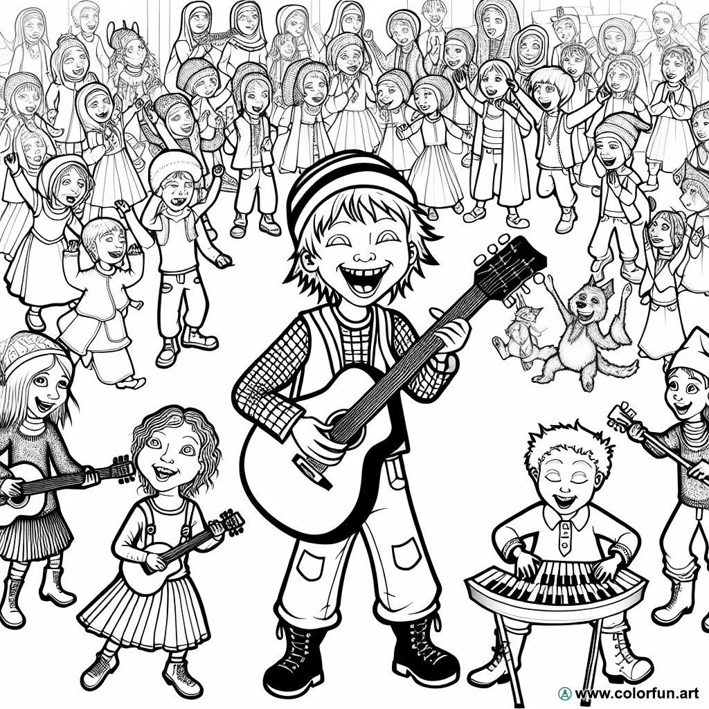 coloring page modern music