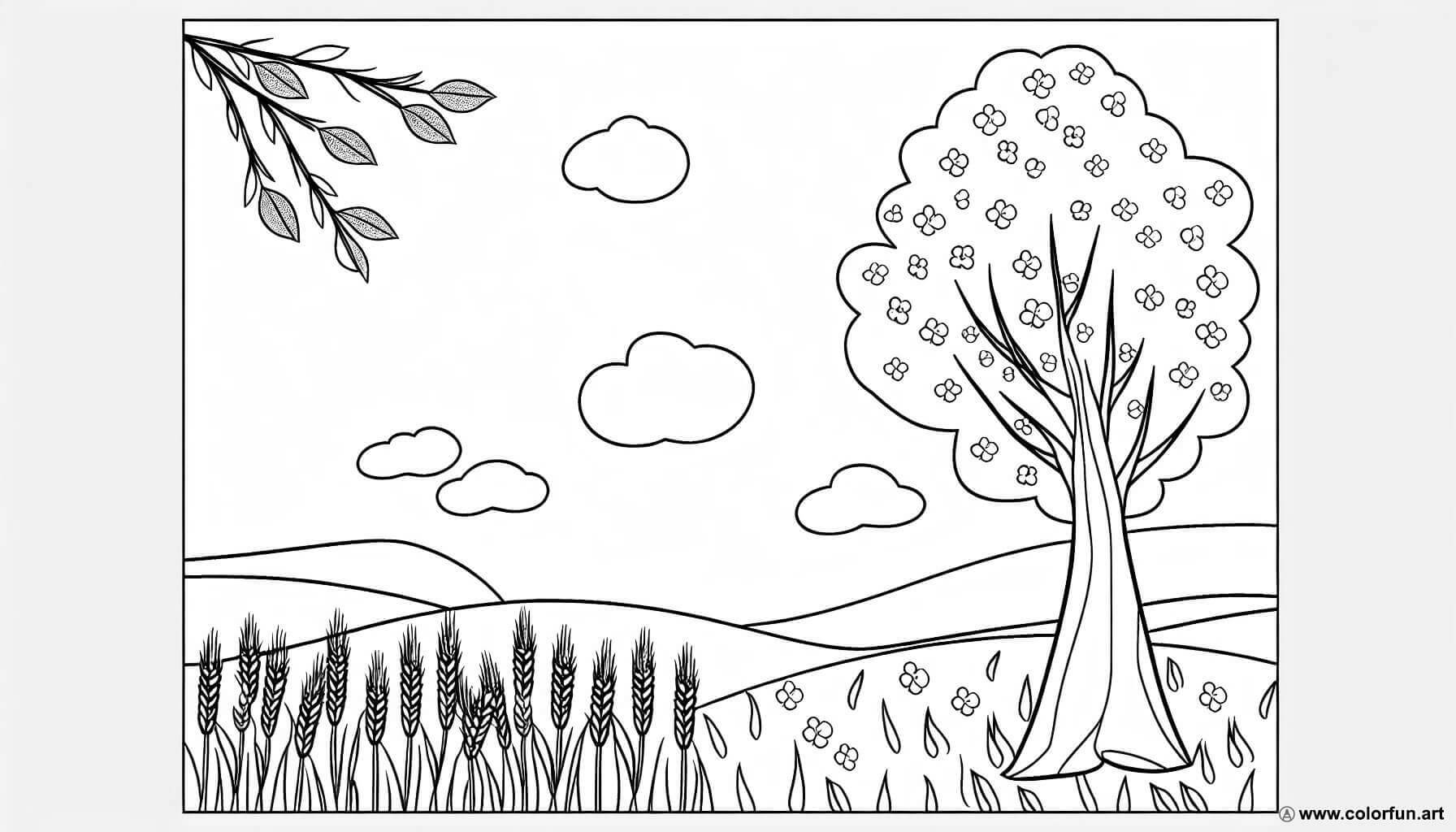 coloring page september landscape