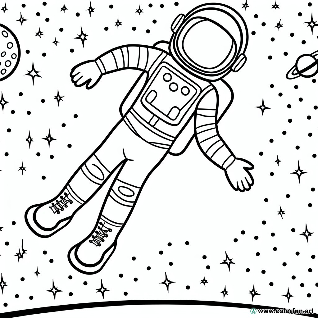 coloring page space astronaut