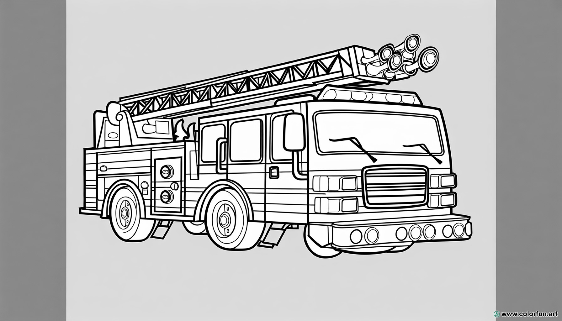 coloring page fire truck