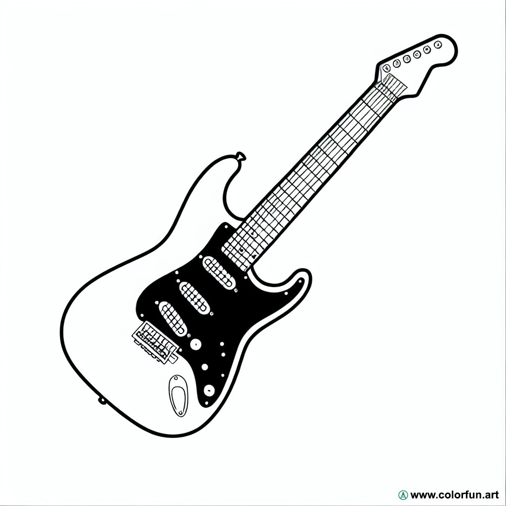 coloring page electric guitar