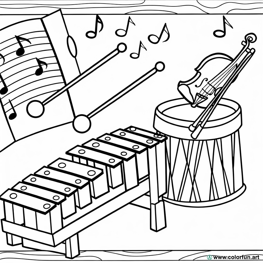 coloring page instrument
