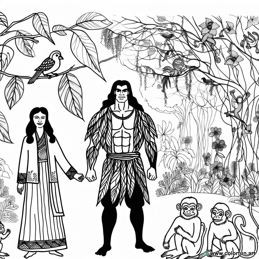 coloring page characters tarzan