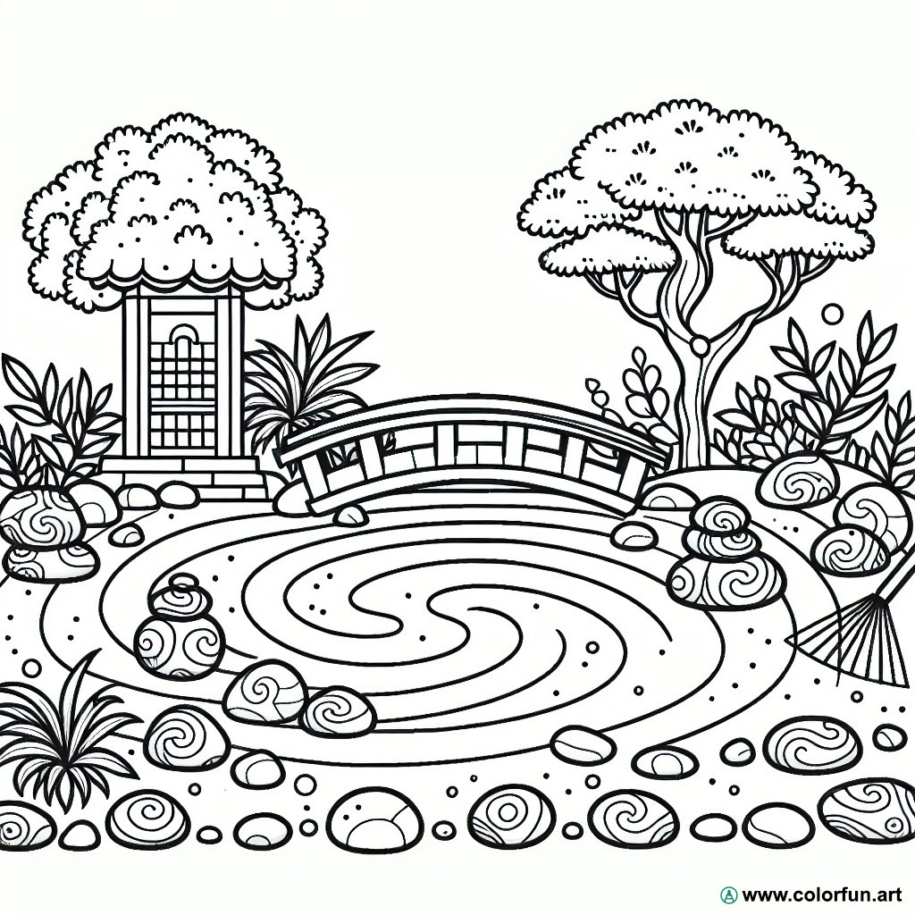 Zen coloring page for kids