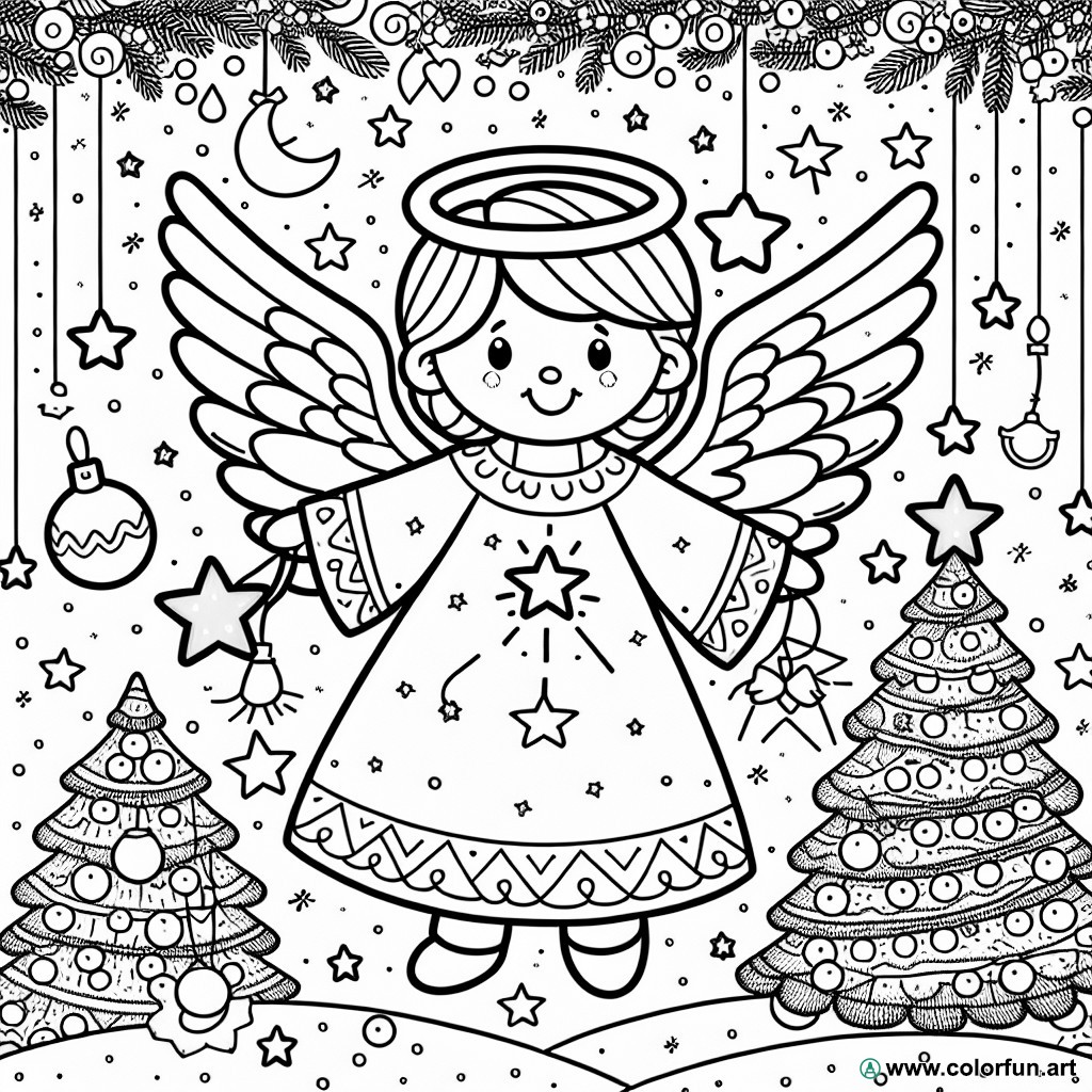 Christmas angel coloring page