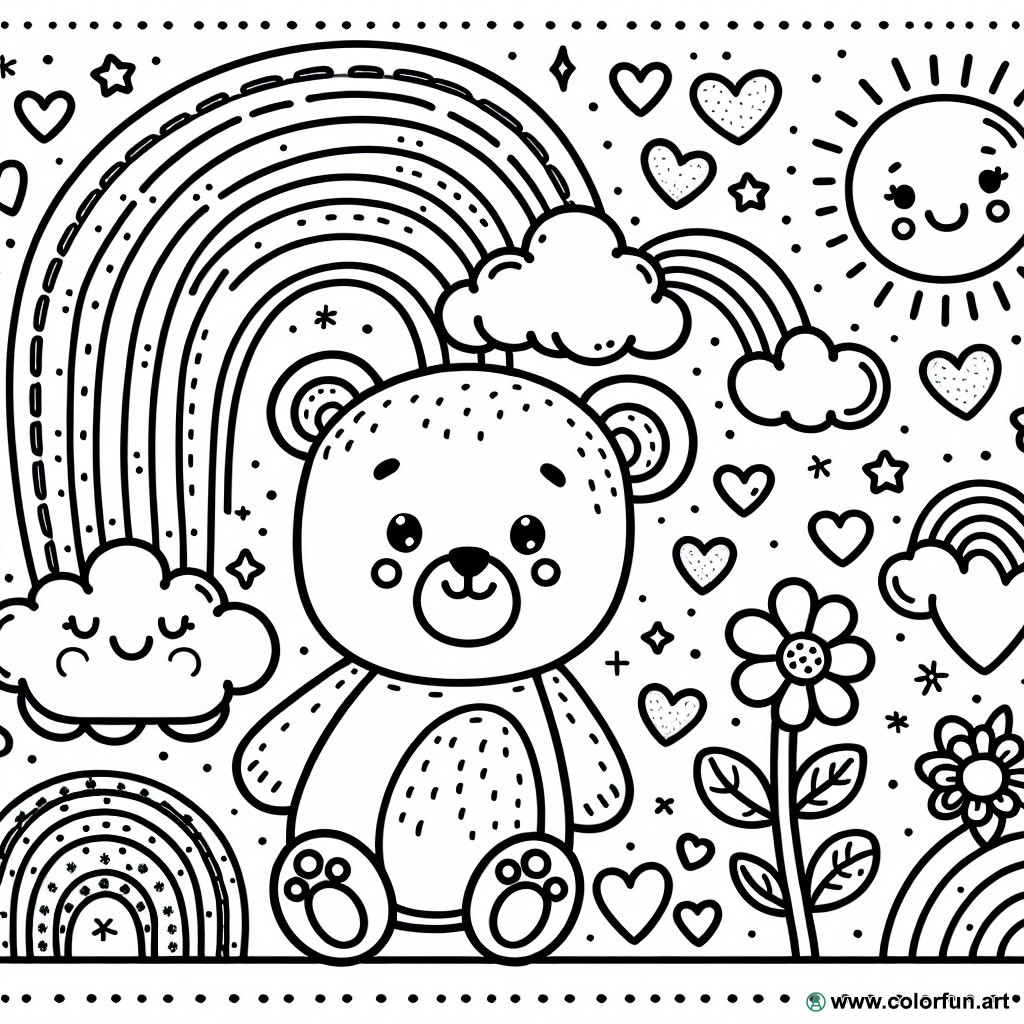 cuddly Care Bears coloring page