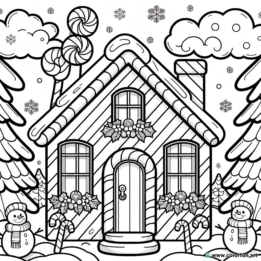 Coloring page gingerbread house