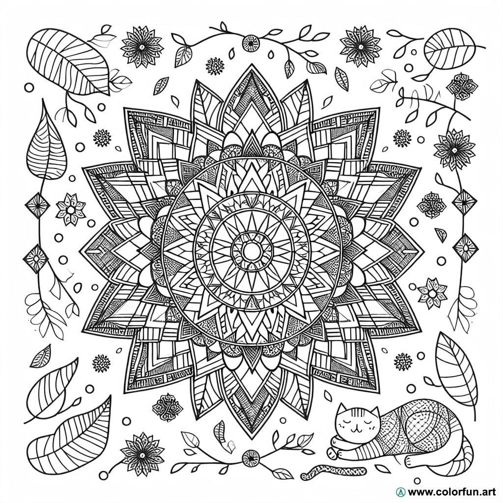 Mandala coloring page relaxation