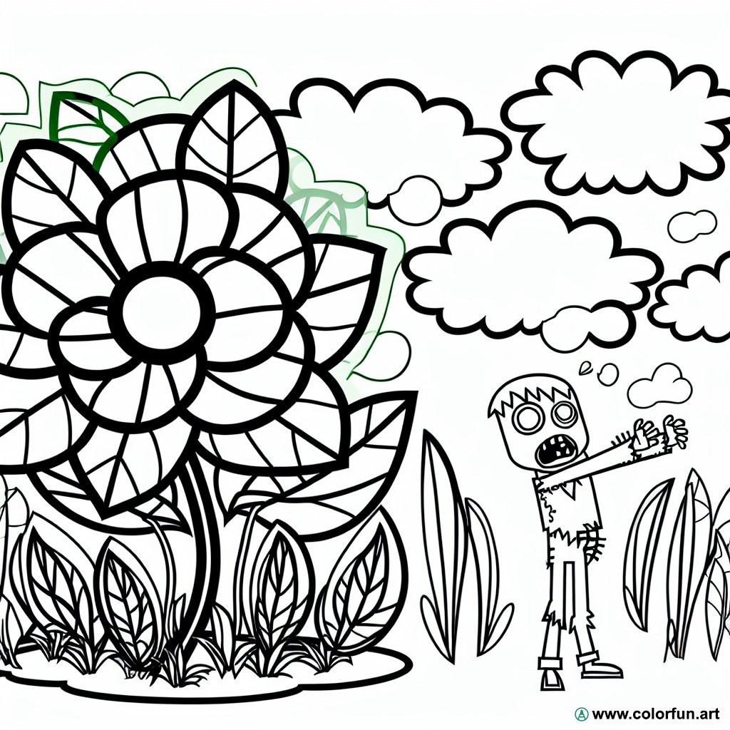 coloring page plants vs zombies
