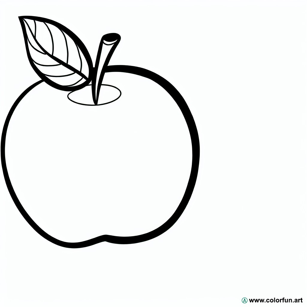 coloring page apple fruit