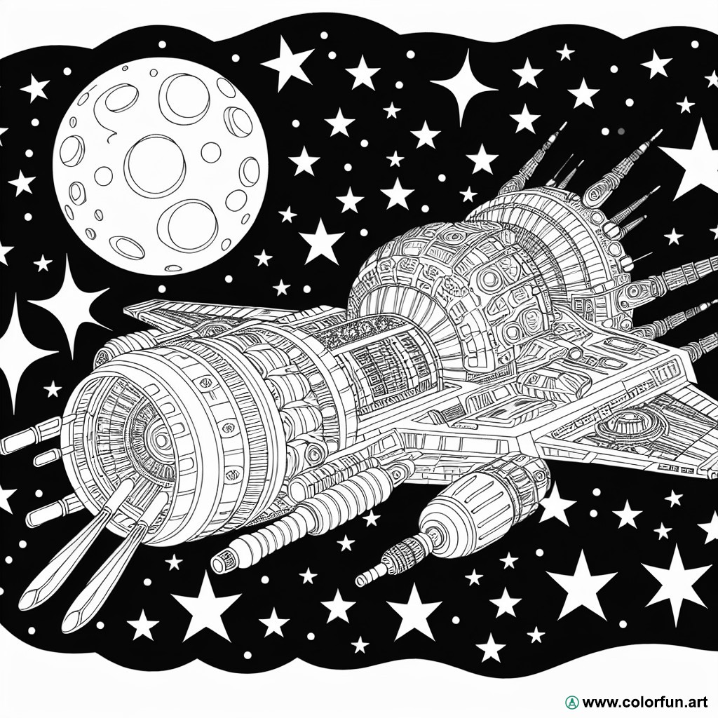 coloring page star wars spaceship