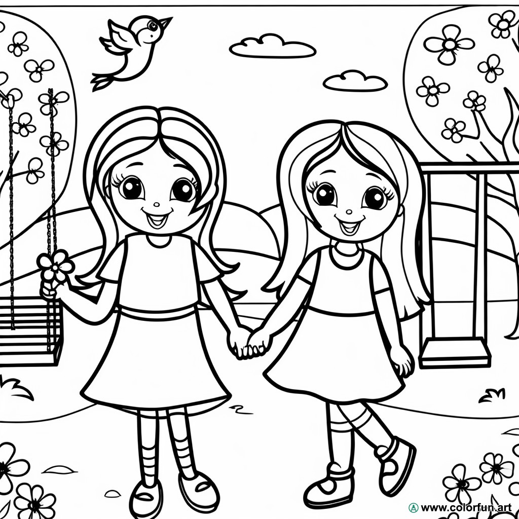 Coloring page best friends
