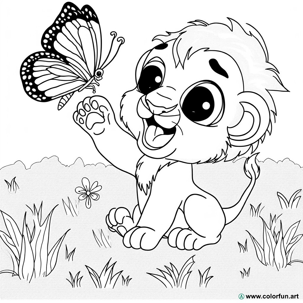 lion cub lion king coloring page