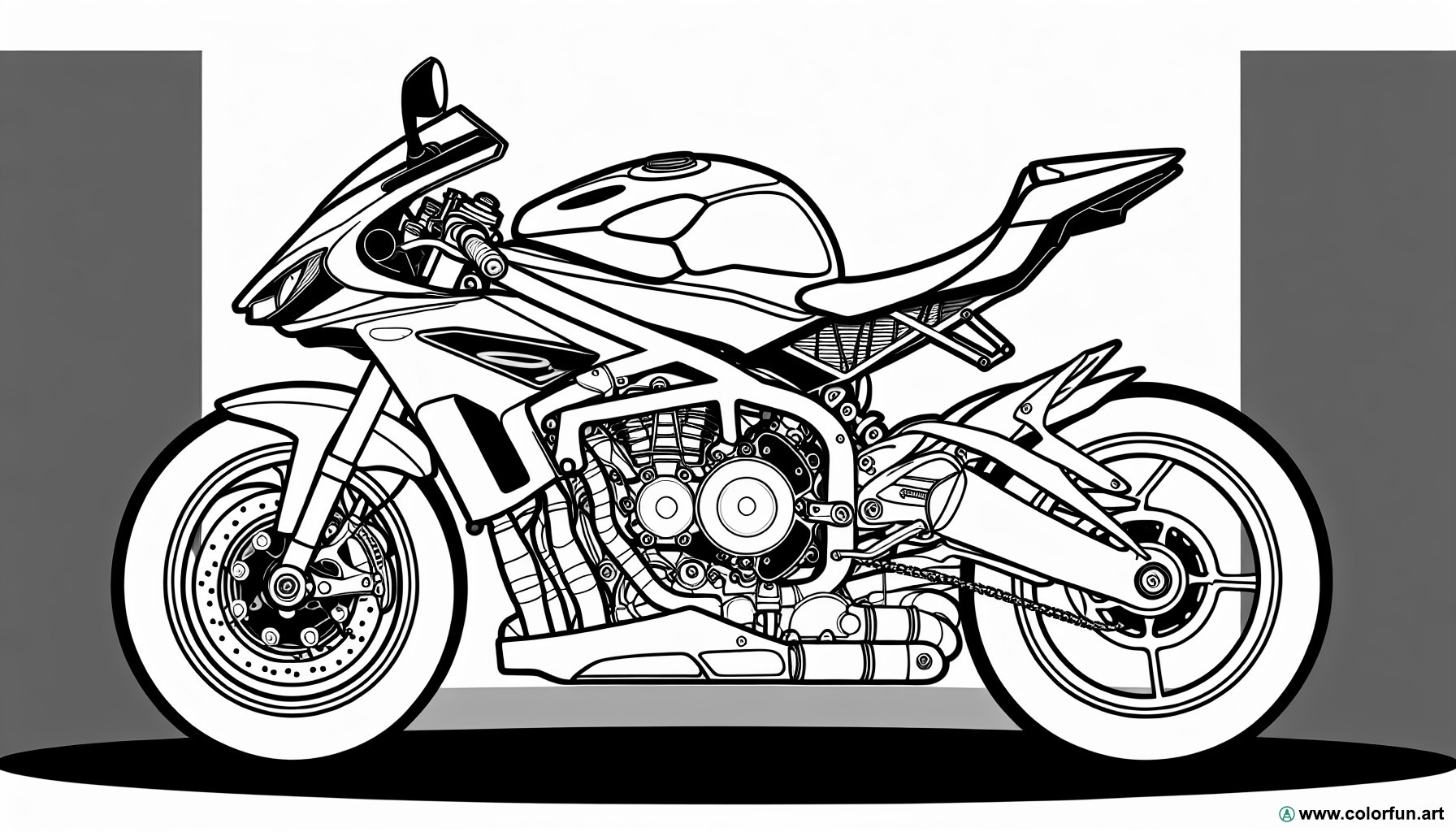 coloring page sports motorcycle