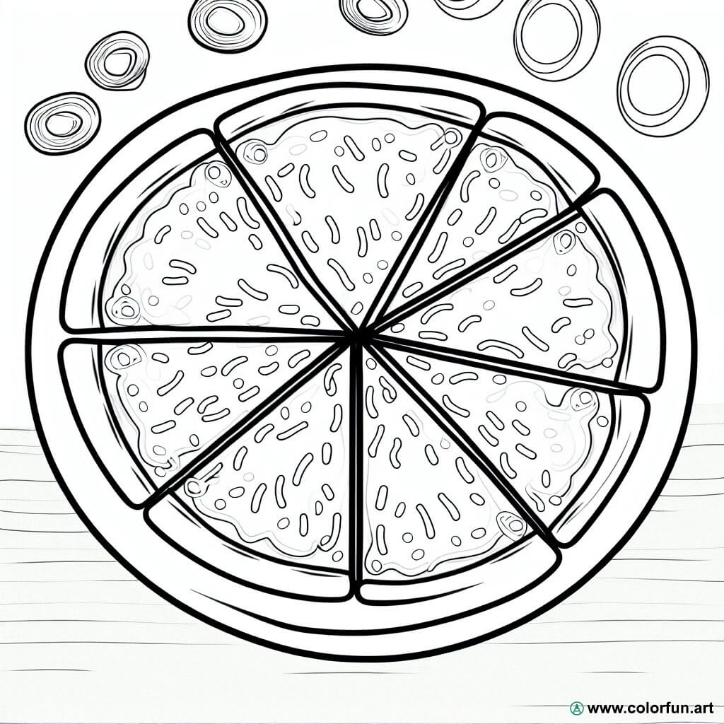 coloring page cheese pizza