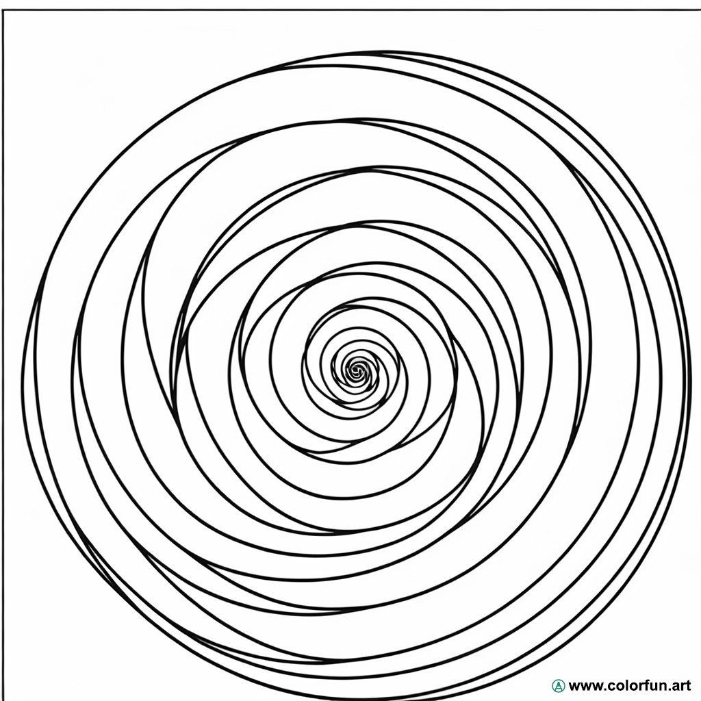 Complex spiral coloring page