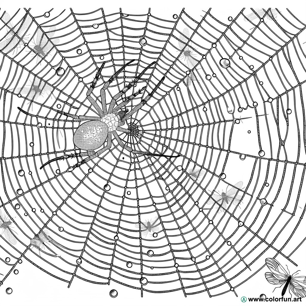 spider web coloring page for adults