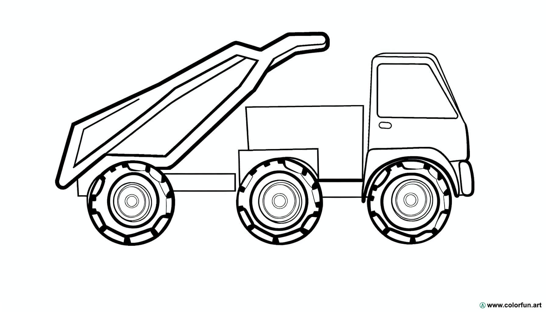 coloring page toy dump truck