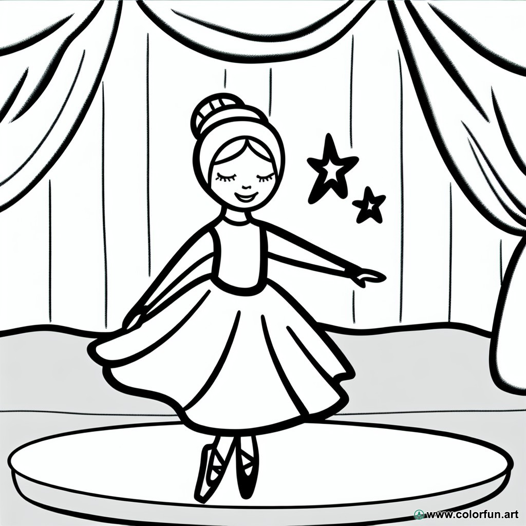 coloring page star ballerina dancer