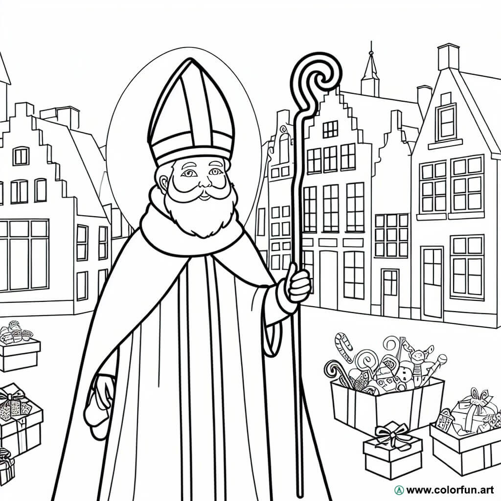 coloring page saint nicolas belgium