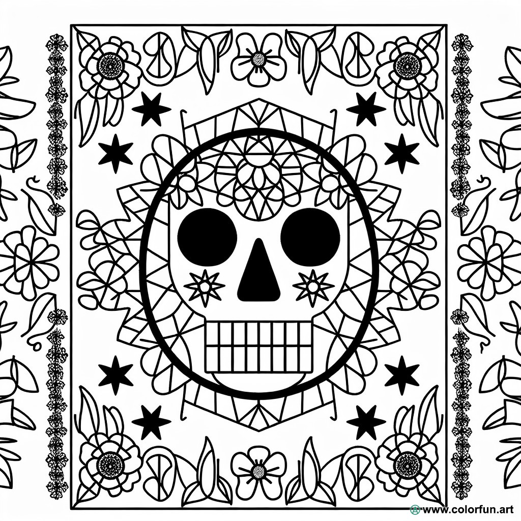 skull mandala coloring page