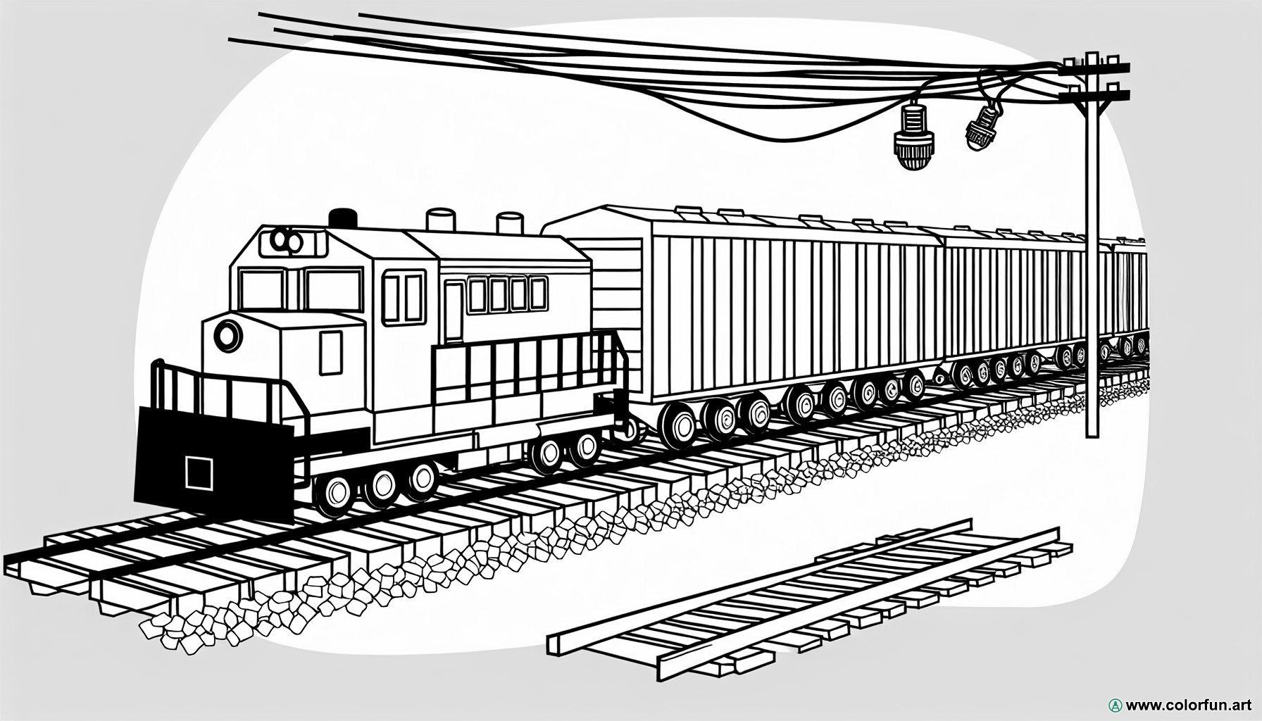 coloring page freight train