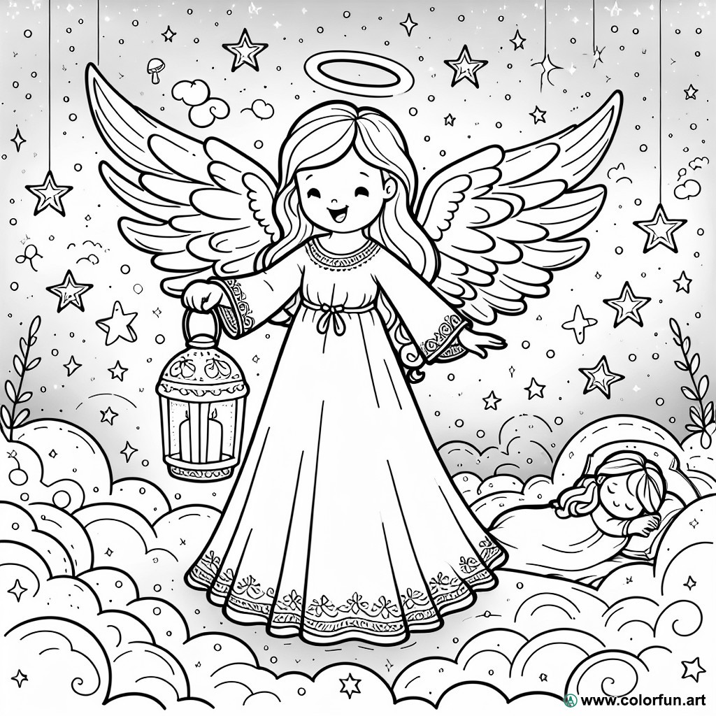 guardian angel coloring page