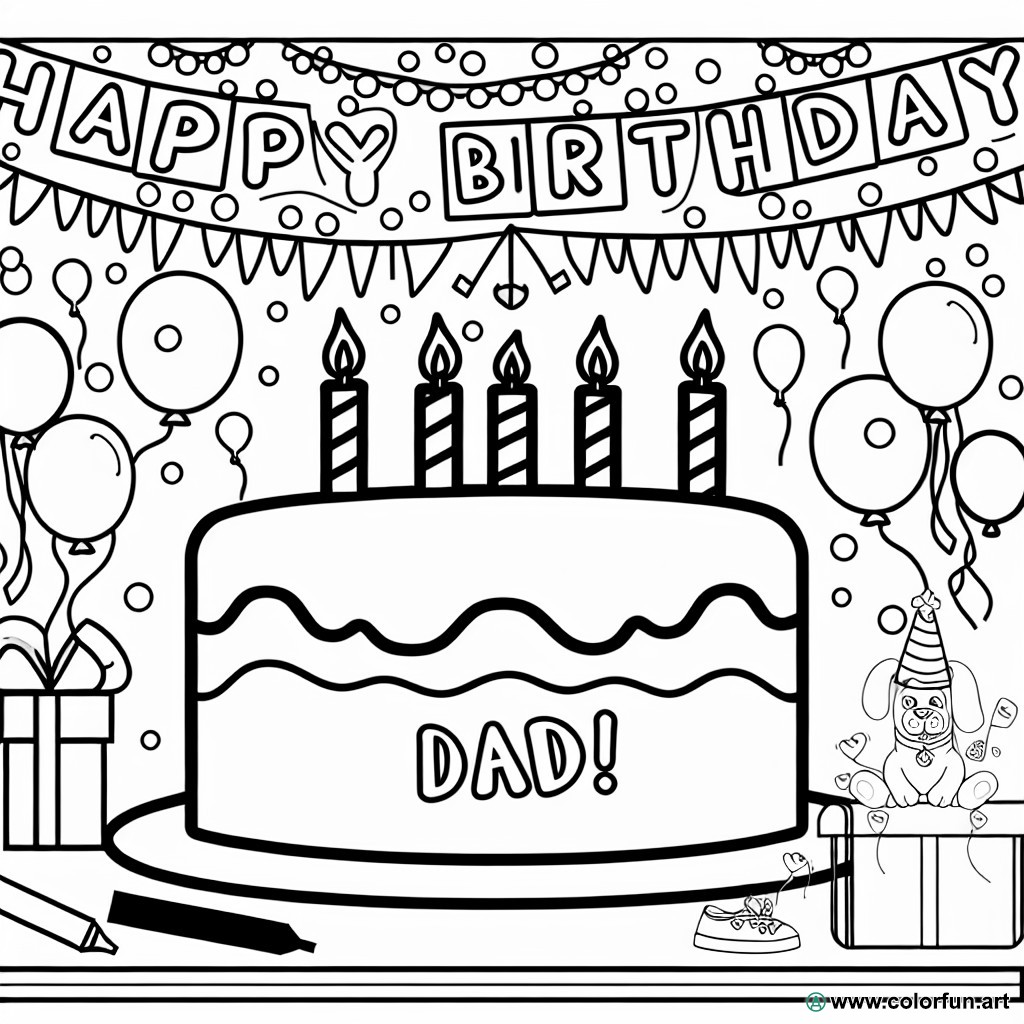 creative dad birthday coloring page